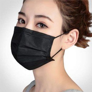 【 50 Pcs 】 BLACK Disposable 3Ply Earloop Face Mask